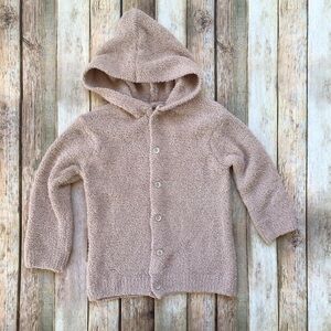 NWOT 7AM Enfant Hooded Fuzzy Cardigan in Pecan